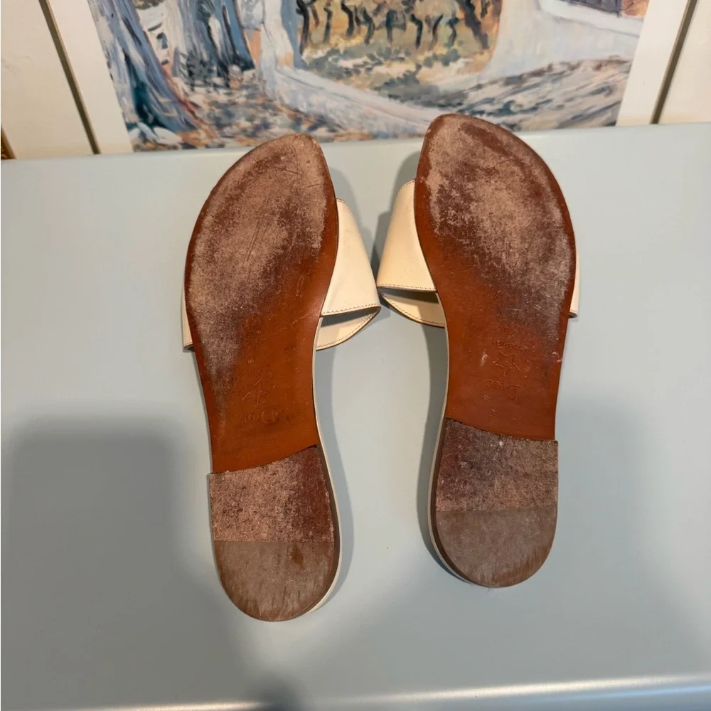 Authentic Cream/White Christian Dior sandals.